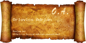 Orlovics Adrián névjegykártya