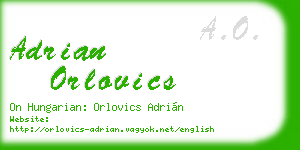 adrian orlovics business card