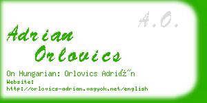 adrian orlovics business card